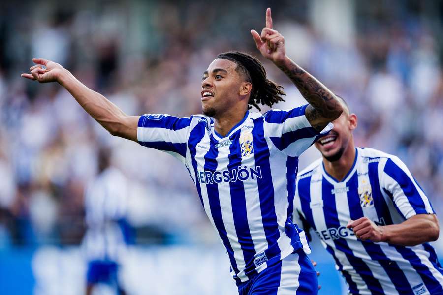 Sebastian Clemmensen after scoring the winner for Goteborg Sebastian Clemmensen after scoring the winner for Goteborg