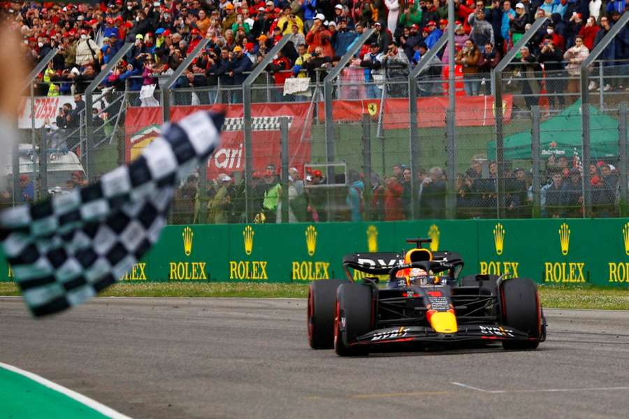 Max Verstappen won at Imola last year in drier conditions