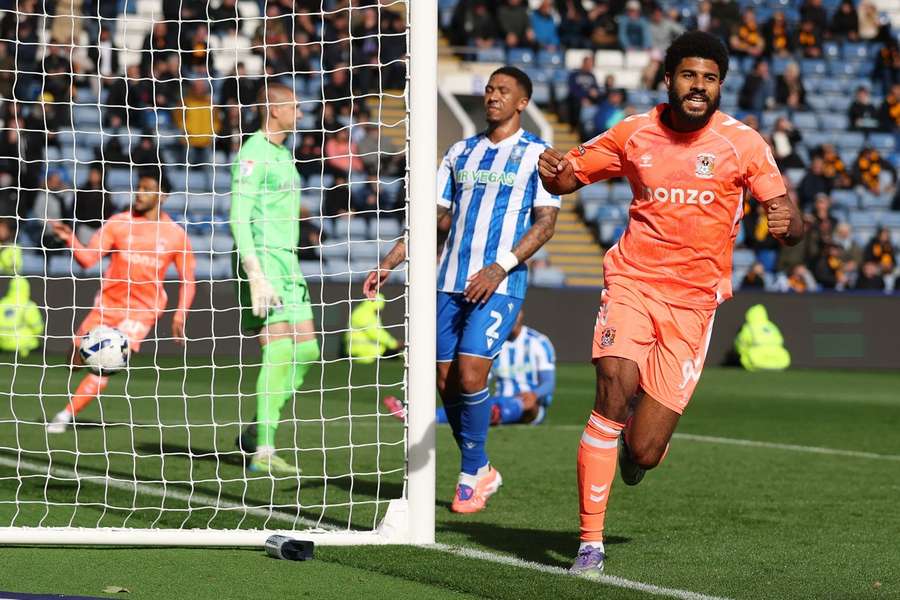 Ellis Simms of Coventry City scores his side's fourth goal