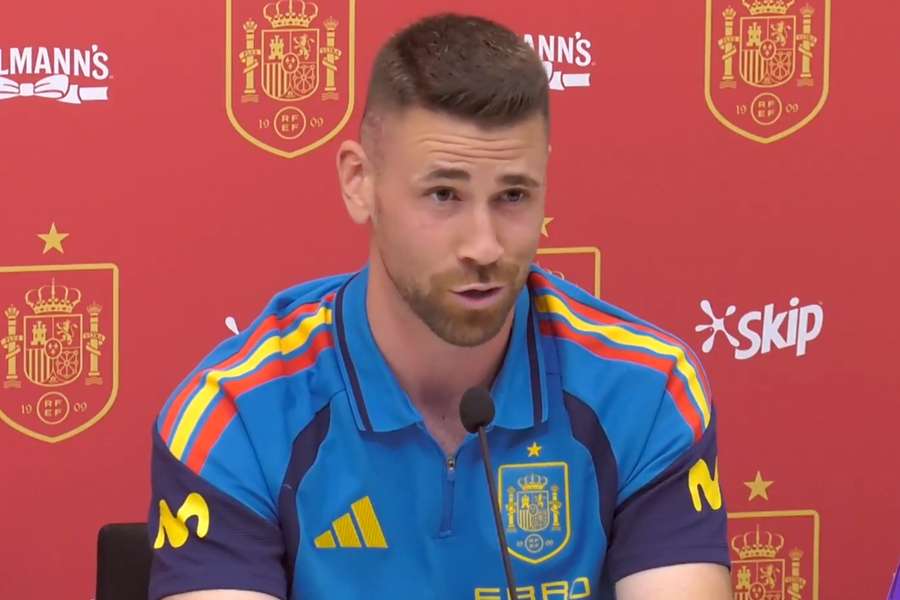 Unai Simón, durante la rueda de prensa Unai Simón, durante la rueda de prensa