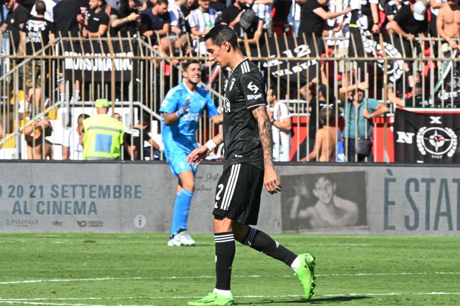 Di Maria was sent off five minutes before half-time in the Juventus loss