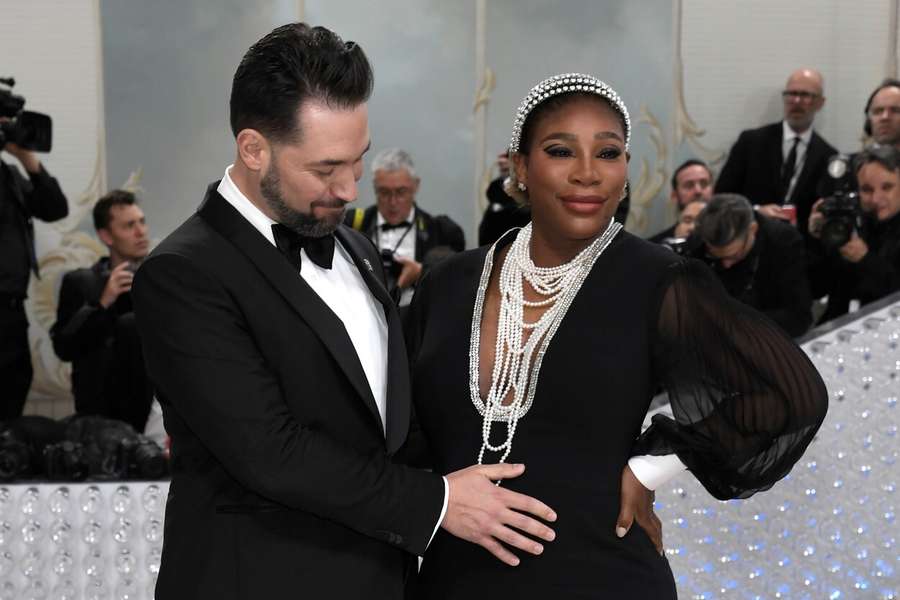 Serena Williams (re.) mit ihrem Ehemann Alexis Ohanian