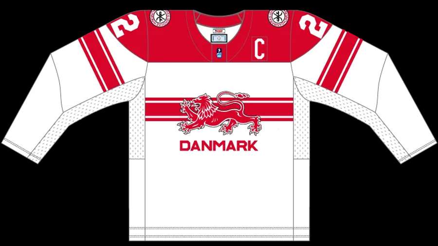 Bílý dres Dánska.