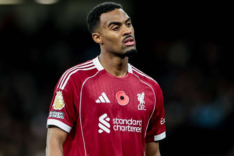 Ryan Gravenberch reacts during Liverpool's costly defeat to Man City on Sunday