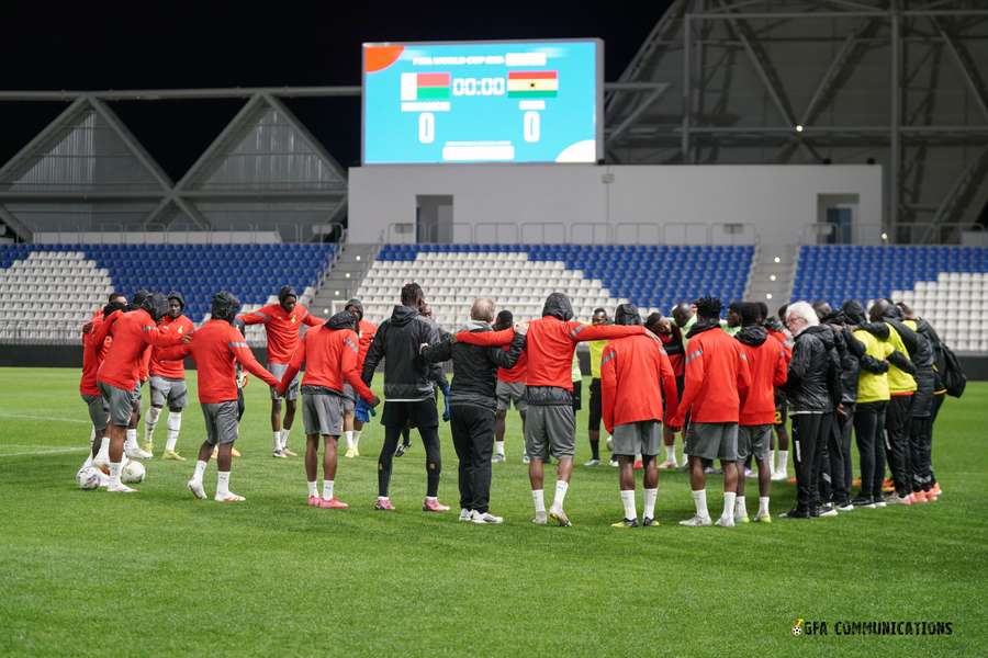 Ghana during training for their clash with Madagascar