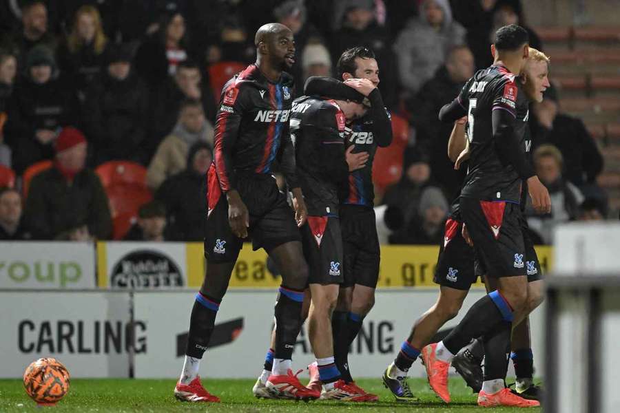 Justin Devenny of Crystal Palace celebrates his side's second goal 