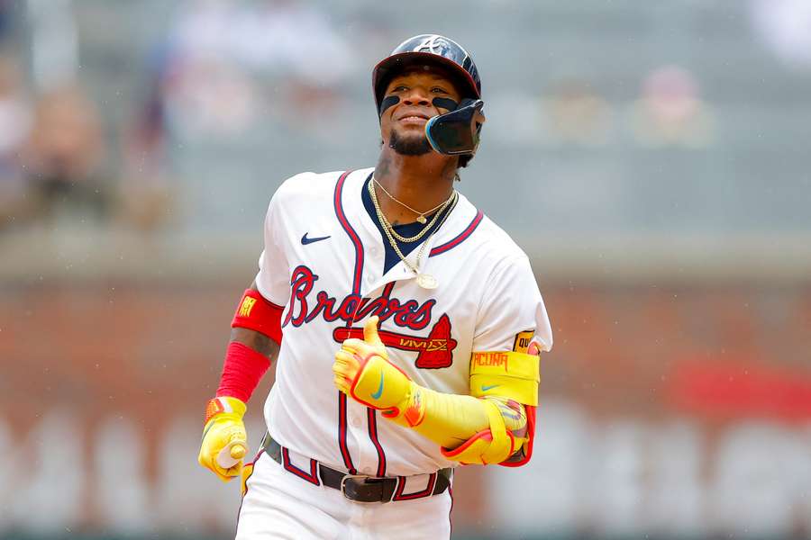 Ronald Acuna Jr. smiles after a home run (2025) Ronald Acuna Jr. smiles after a home run (2025)