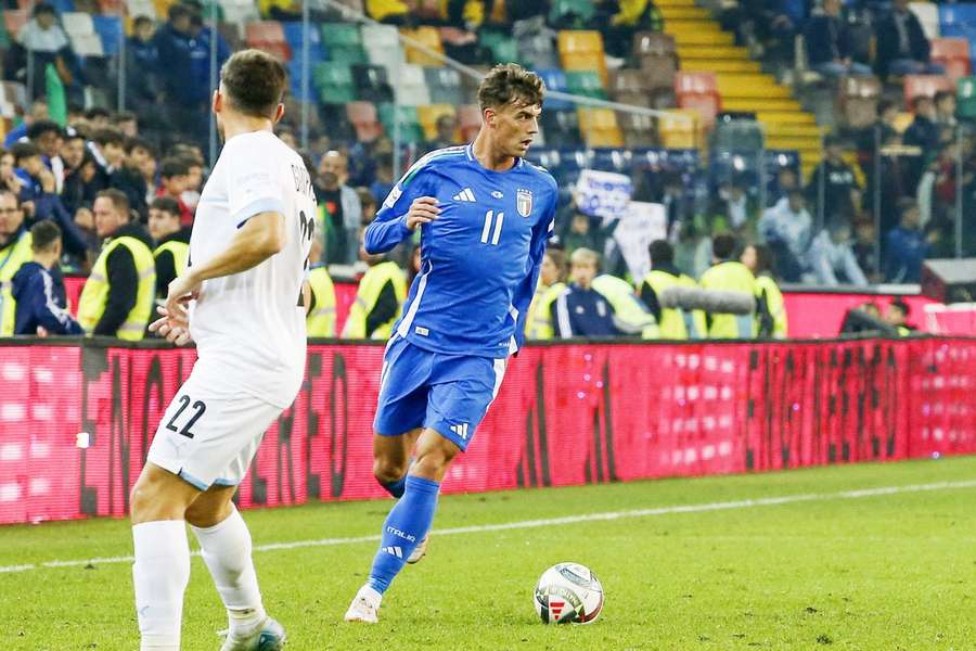 Daniel Maldini em estreia na seleção de Itália