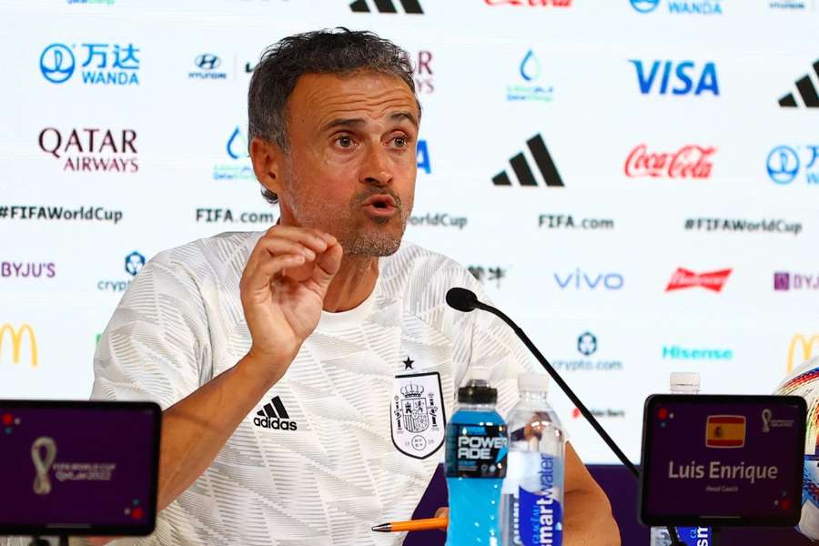 Spain coach Luis Enrique at the press conference