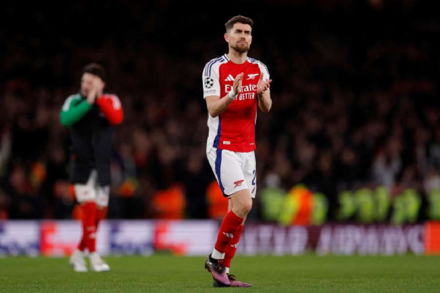 Jorginho claps to Arsenal fans after the game