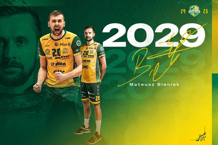 Mateusz Bieniek siatkarzem Aluron CMC Warty Zawiercie do 2029 roku
