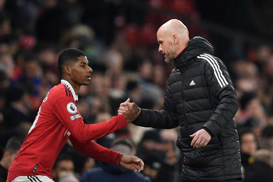 Rashford (L) has been in excellent form for United