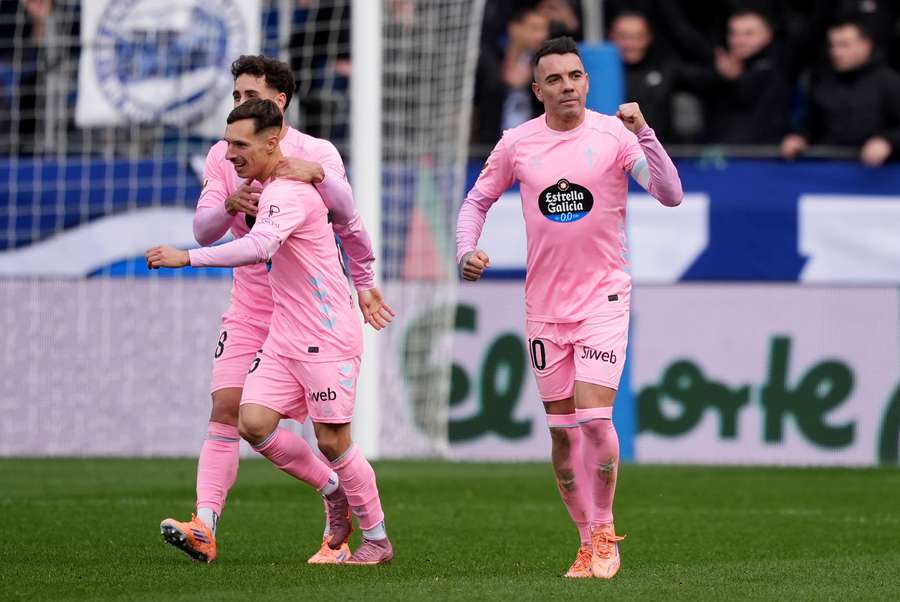 Aspas celebra o seu golo em Mendizorroza Aspas celebra o seu golo em Mendizorroza