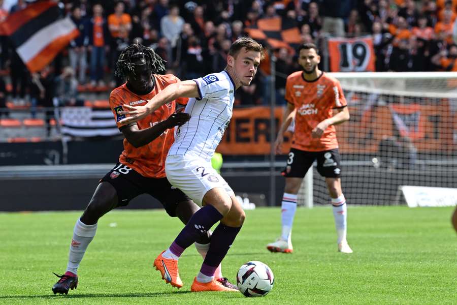 Dallinga, en pleine action contre Lorient.