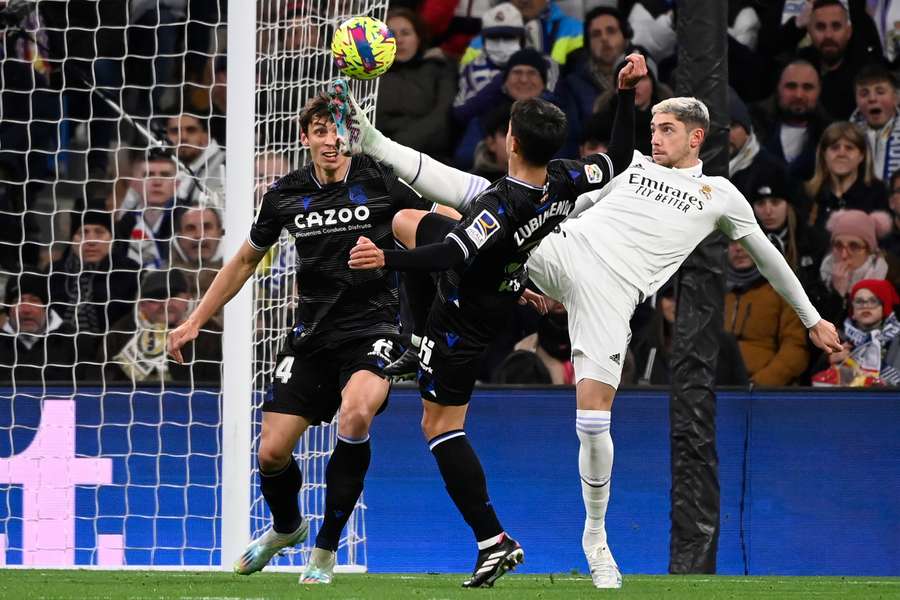 Valverde lors du match face à la Real Sociedad.