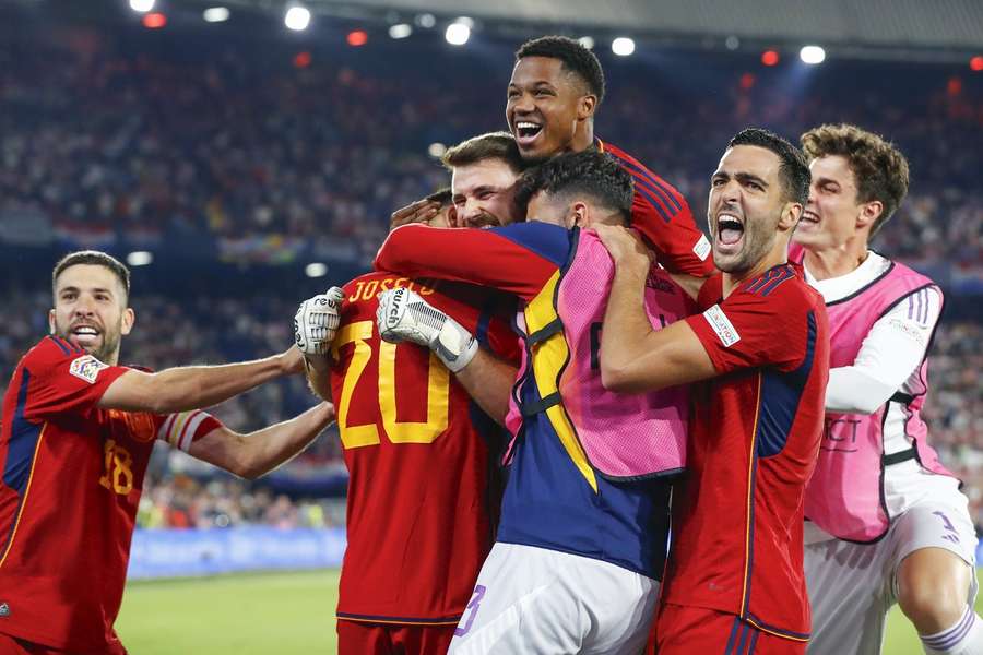 Španielska radosť po víťazstve v Lige národov.