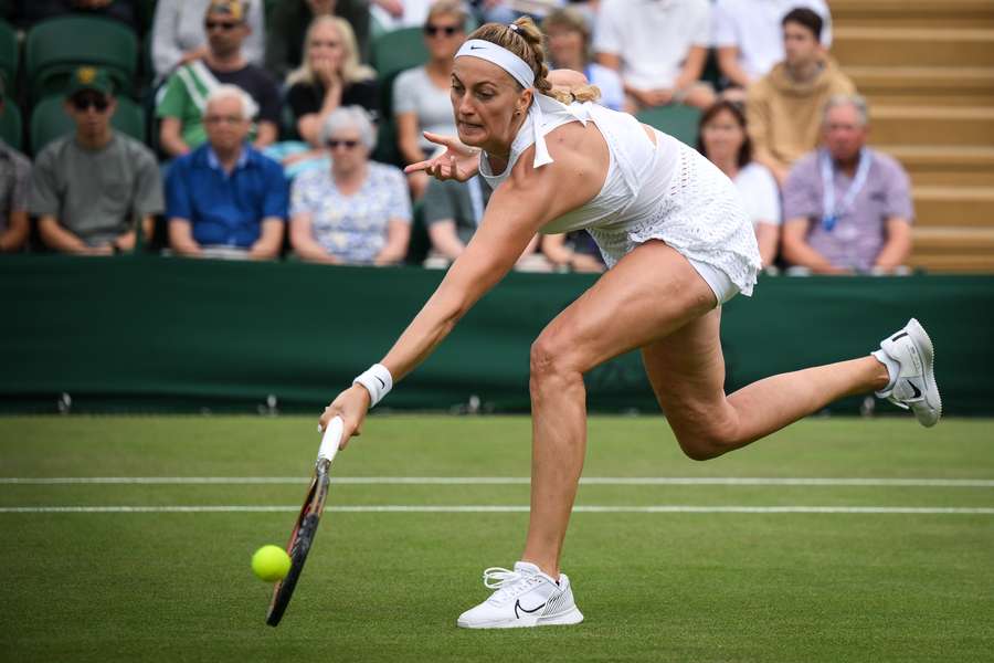 Petra Kvitova returns the ball