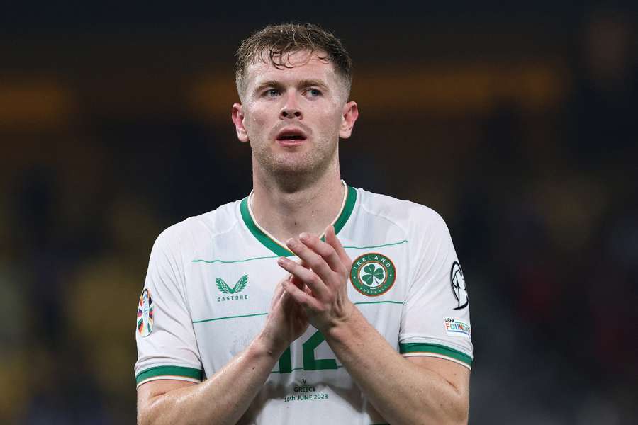 Republic of Ireland's Nathan Collins applauds fans after a Euro 2024 qualifier