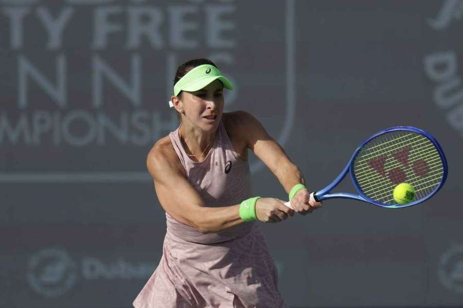 Bencic in action in Dubai