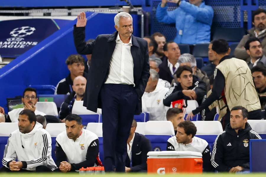 Jose Mourinho waves to Chelsea fans