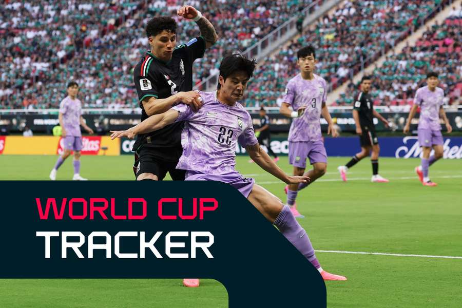 South Korea's Seol Young-woo in action with Mexico's Jorge Sanchez.