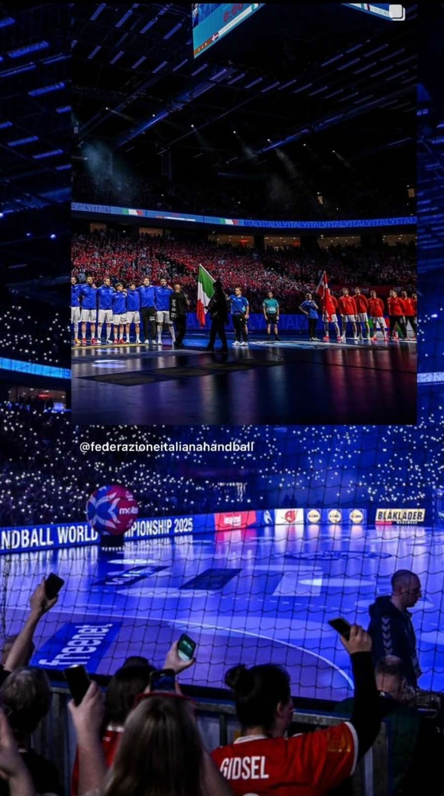 Die italienische Handballnationalmannschaft machte den Auftritt gegen Dänemark zu einem Fest Die italienische Handballnationalmannschaft machte den Auftritt gegen Dänemark zu einem Fest