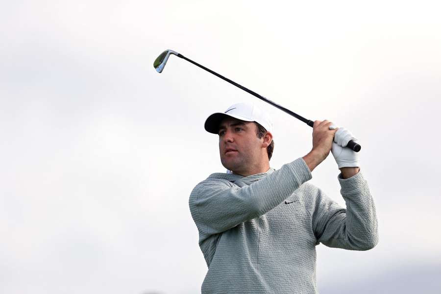 American Scottie Scheffler held a share of the lead at Pebble Beach with Belgium's Thomas Detry and Sweden's Ludvig Aberg