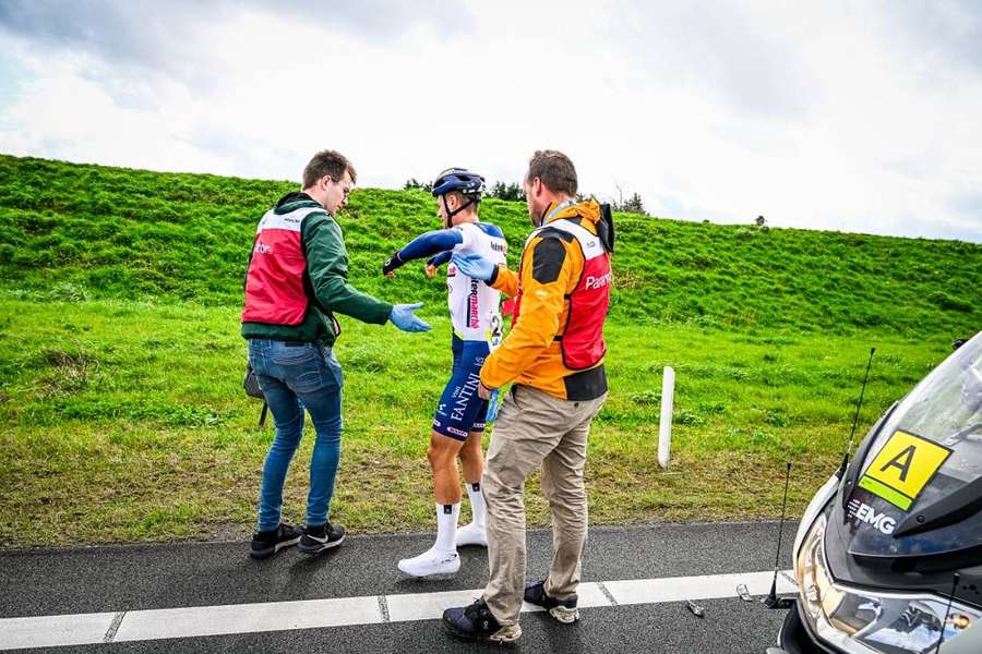 Arne Marit après sa chute mercredi.