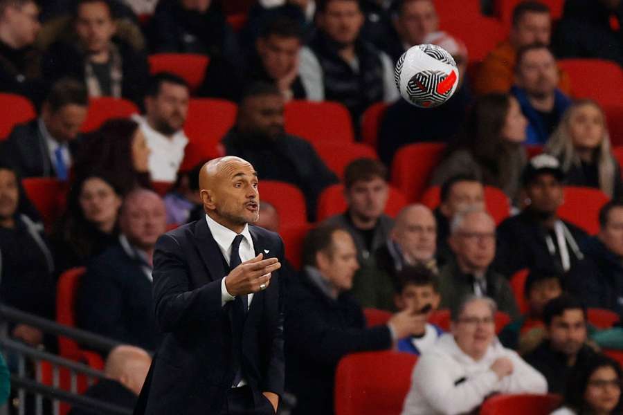 Luciano Spalletti on the touchline at Wembley