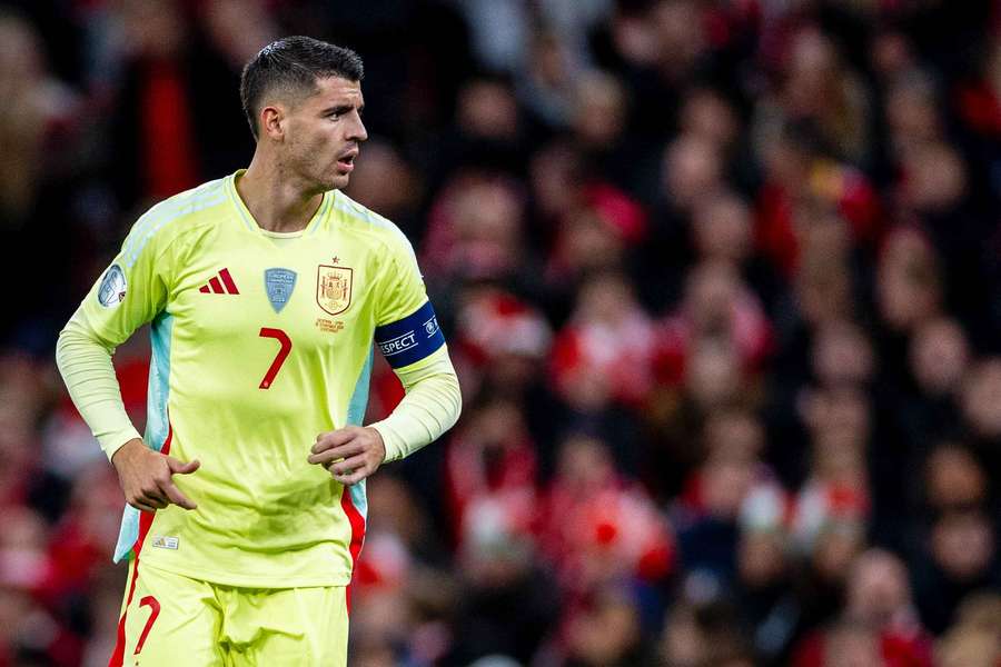 Morata, durante un partido con España.