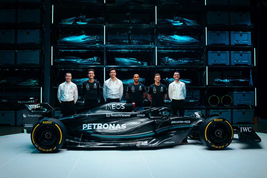 Toto Wolff et son team ce mercredi lors de la présentation de la nouvelle monoplace.