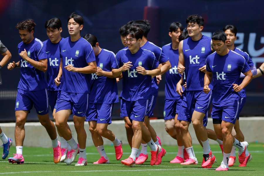 Die südkoreanischen Spieler im Training Die südkoreanischen Spieler im Training