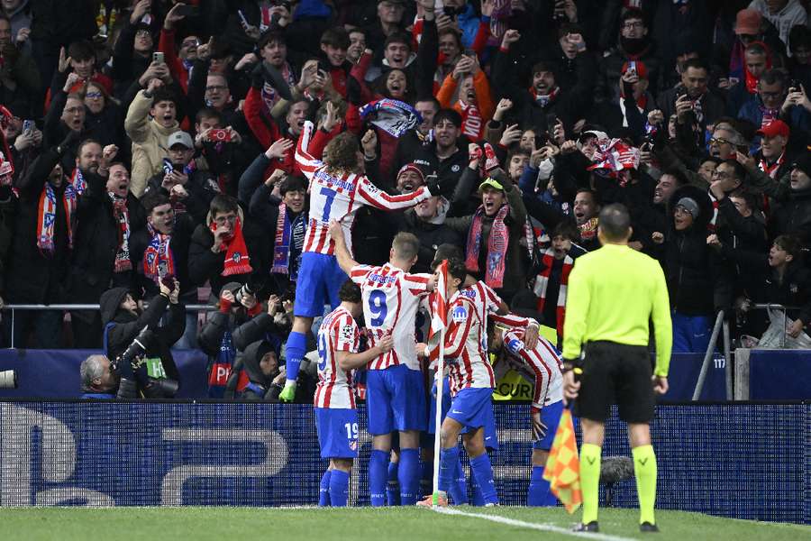 El Atleti, celebrando un gol
