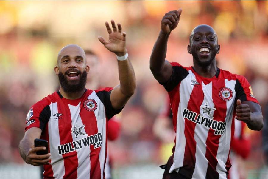 Bryan Mbeumo (left) and Yoane Wissa have shone for Brentford this season