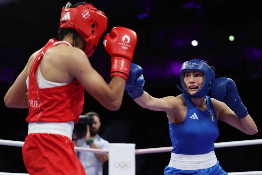 Imane Khelif and Angela Carini in the ring