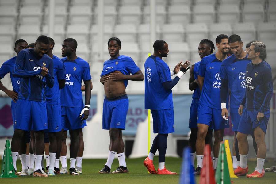 De Franse ploeg tijdens de training van vrijdagmiddag