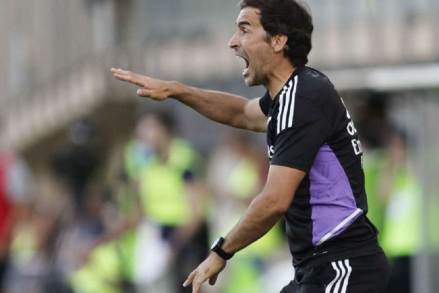 Raúl González, durante un partido del Castilla.