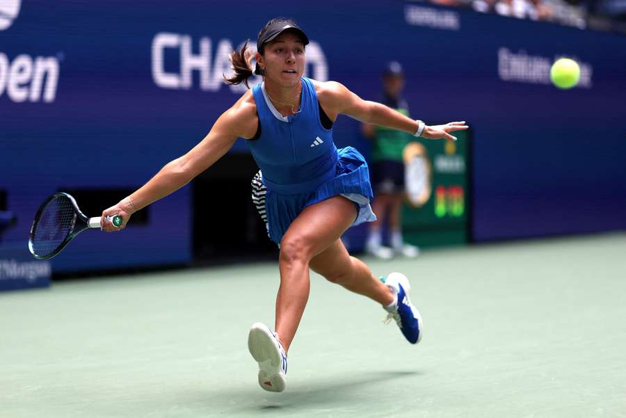 Jessica Pegula in action during her first-round match