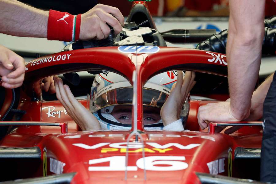 Ferrari's Charles Leclerc before practice in Monaco