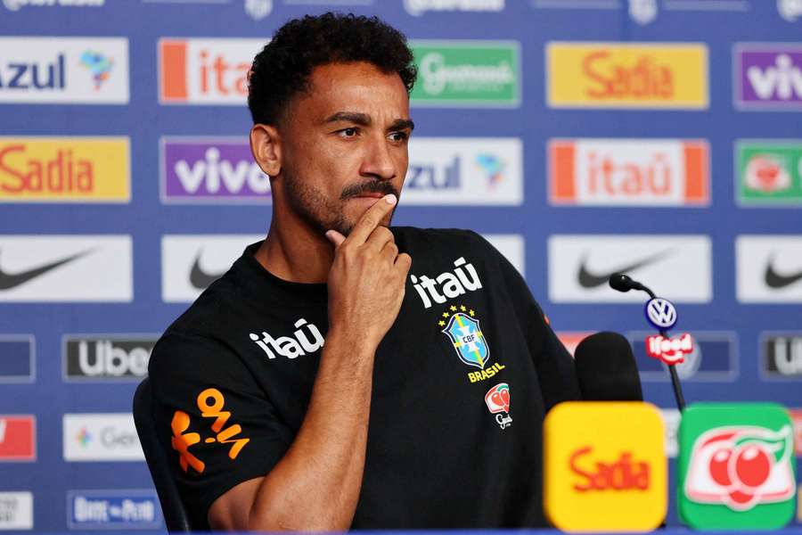 Brazil defender Danilo during his press conference Brazil defender Danilo during his press conference