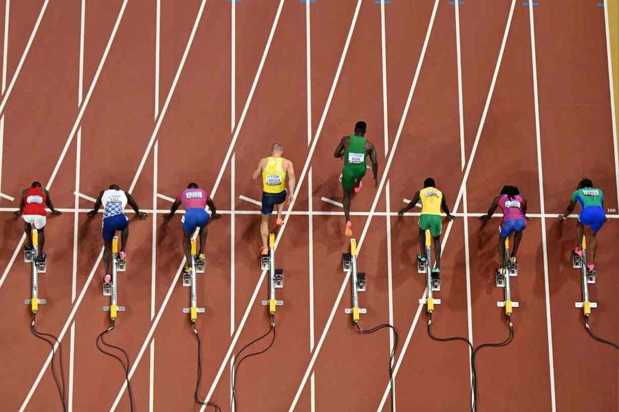 Nigeria's Favour Oghene Tejiri Ashe was disqualified after a false start in his 100m heat