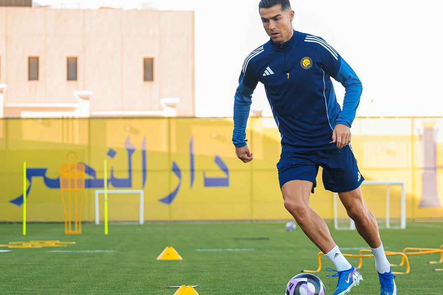Cristiano Ronaldo no treino do Al Nassr