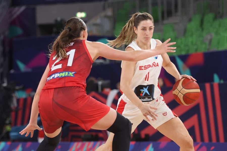 Leonor Rodríguez, en el pasado Eurobasket, durante el España-Hungría