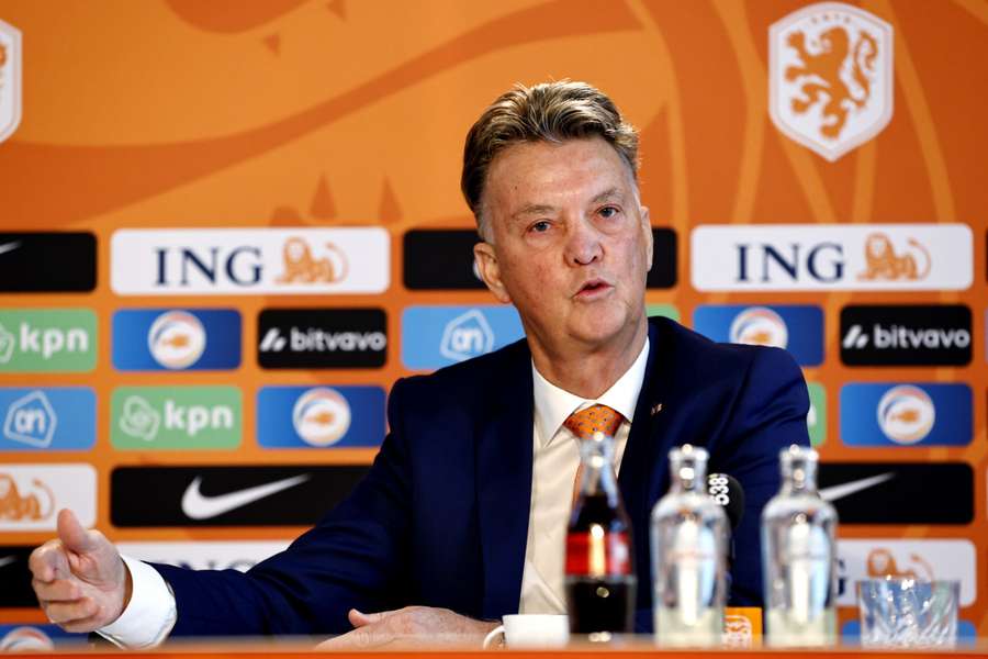 Louis van Gaal op de persconferentie