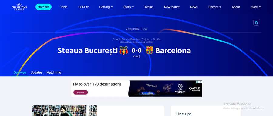 Steaua București apare pe site-ul UEFA ca câștigătoare a trofeului CCE din 1986 Steaua București apare pe site-ul UEFA ca câștigătoare a trofeului CCE din 1986