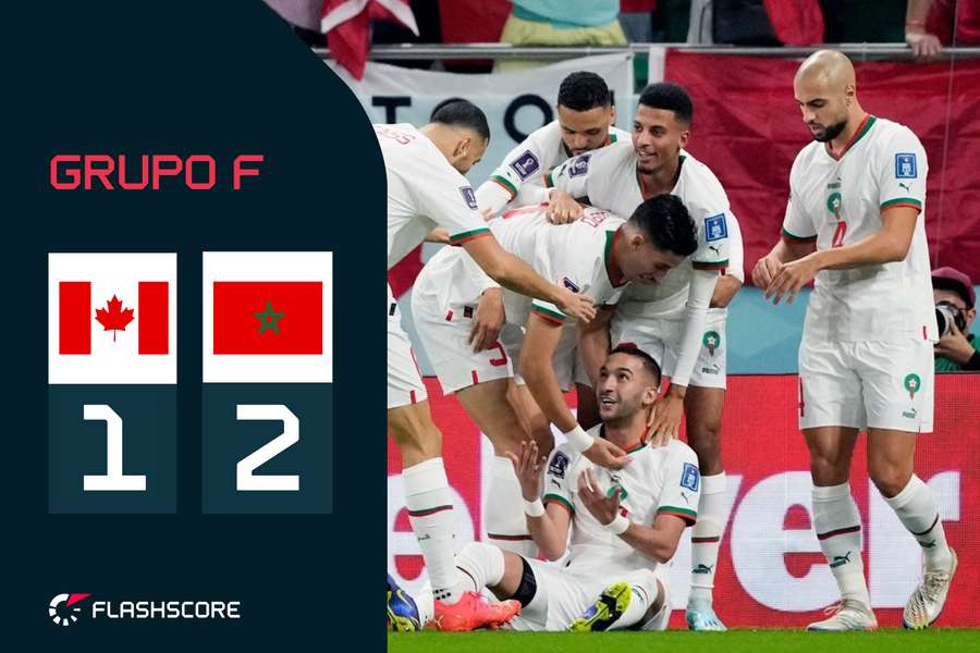 Marrocos vence o Canadá, avança em 1º e volta ao mata-mata após 36 anos