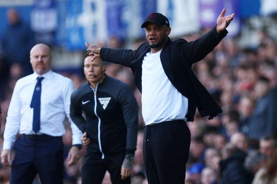 Burnley's Vincent Kompany on the touchline during his side's clash with Everton earlier this season
