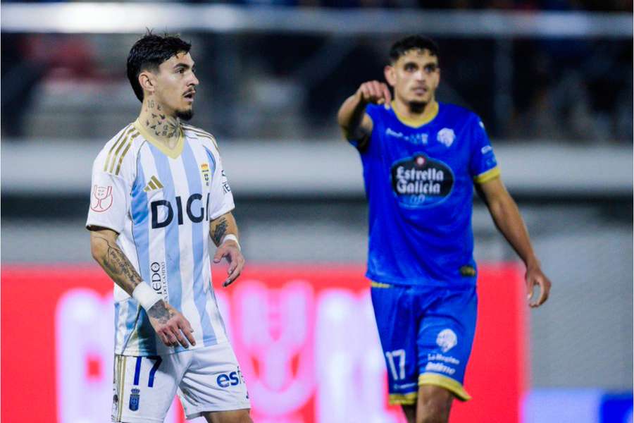Brandon Domingues, en su único partido con el Real Oviedo