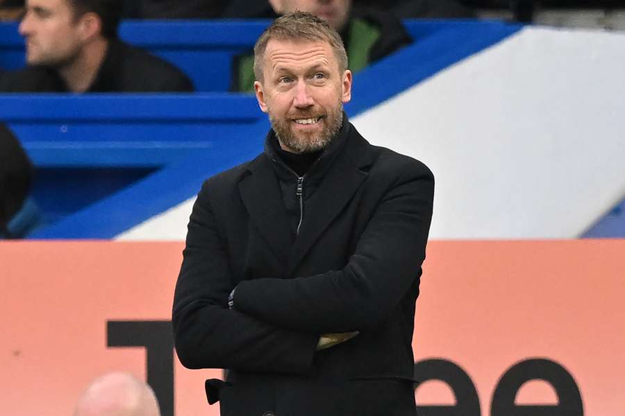 Chelsea's English head coach Graham Potter looks on