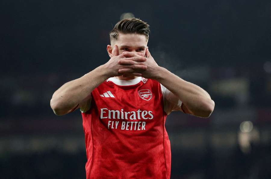 Gyökeres festeja pelo Arsenal Gyökeres festeja pelo Arsenal